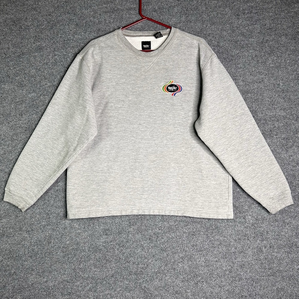 Mossimo Pullover‎ Crewneck Sweatshirt Womens Size Medium Gray Logo Y2k